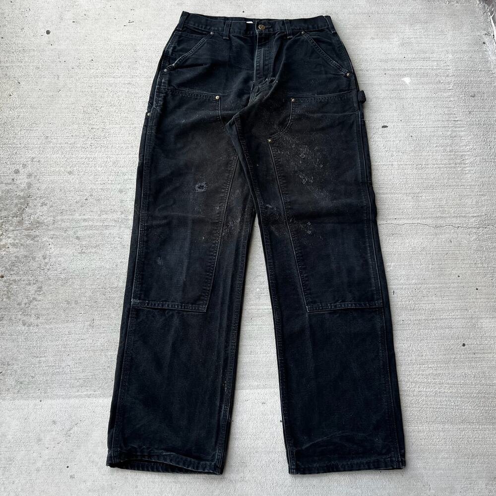 Carhartt faded black double knee work wear carpenter pants
